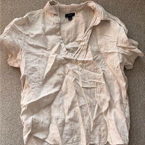 J.Crew Natural Linen Top